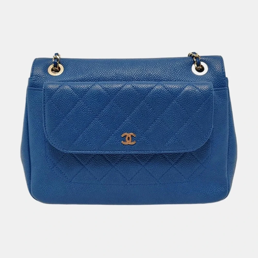Chanel Data Center Back Pocket Flap Bag Caviar Medium